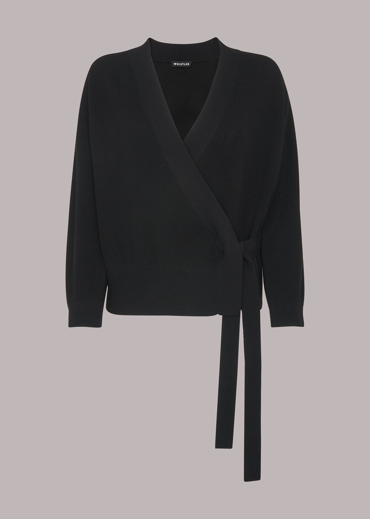 Black ballet top wrap sweater