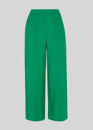Linen Crop Wide Leg Green