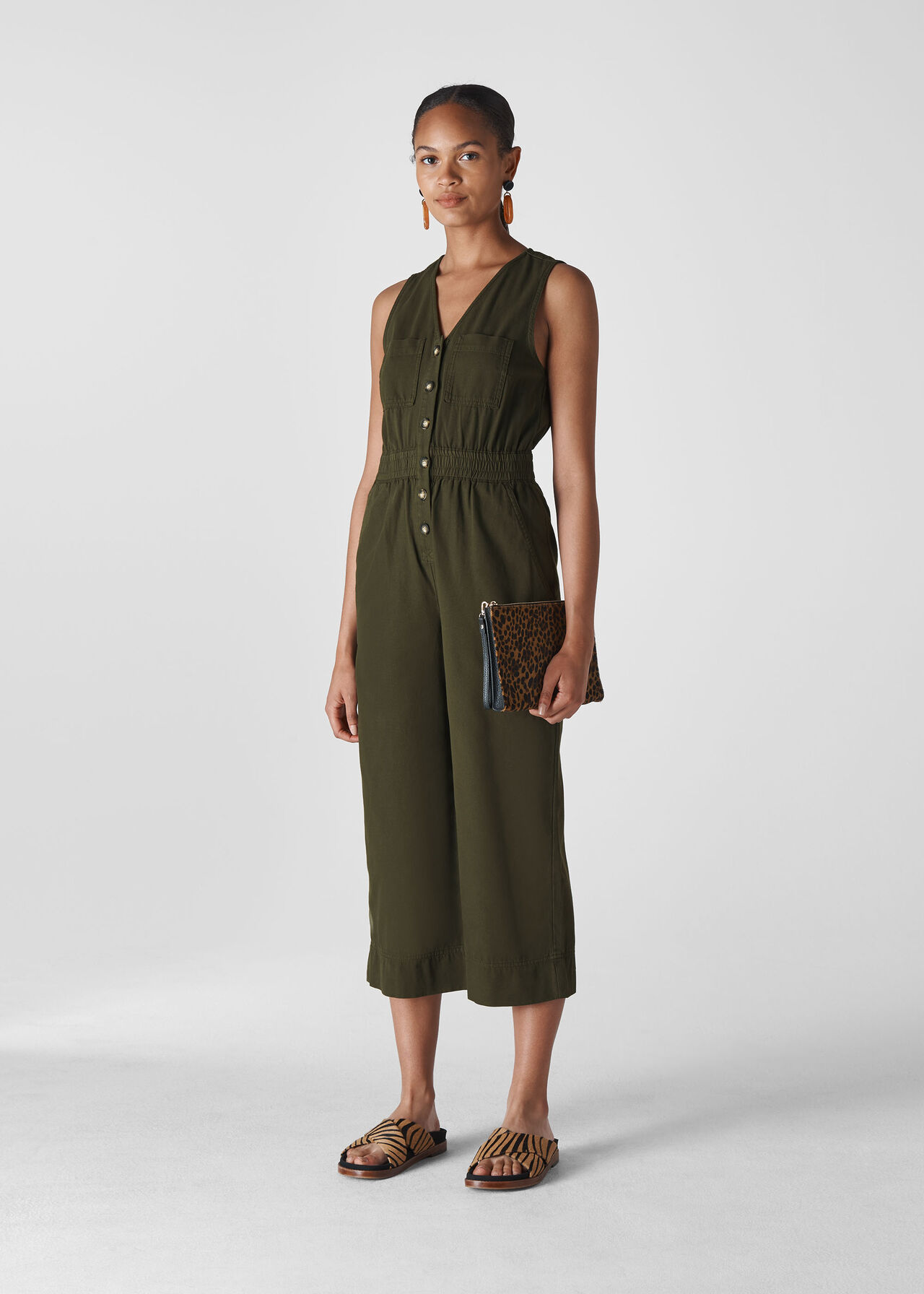 Ria Denim Jumpsuit Khaki