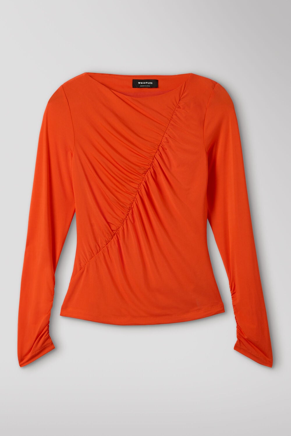 Orange Asymmetric Gathered Top