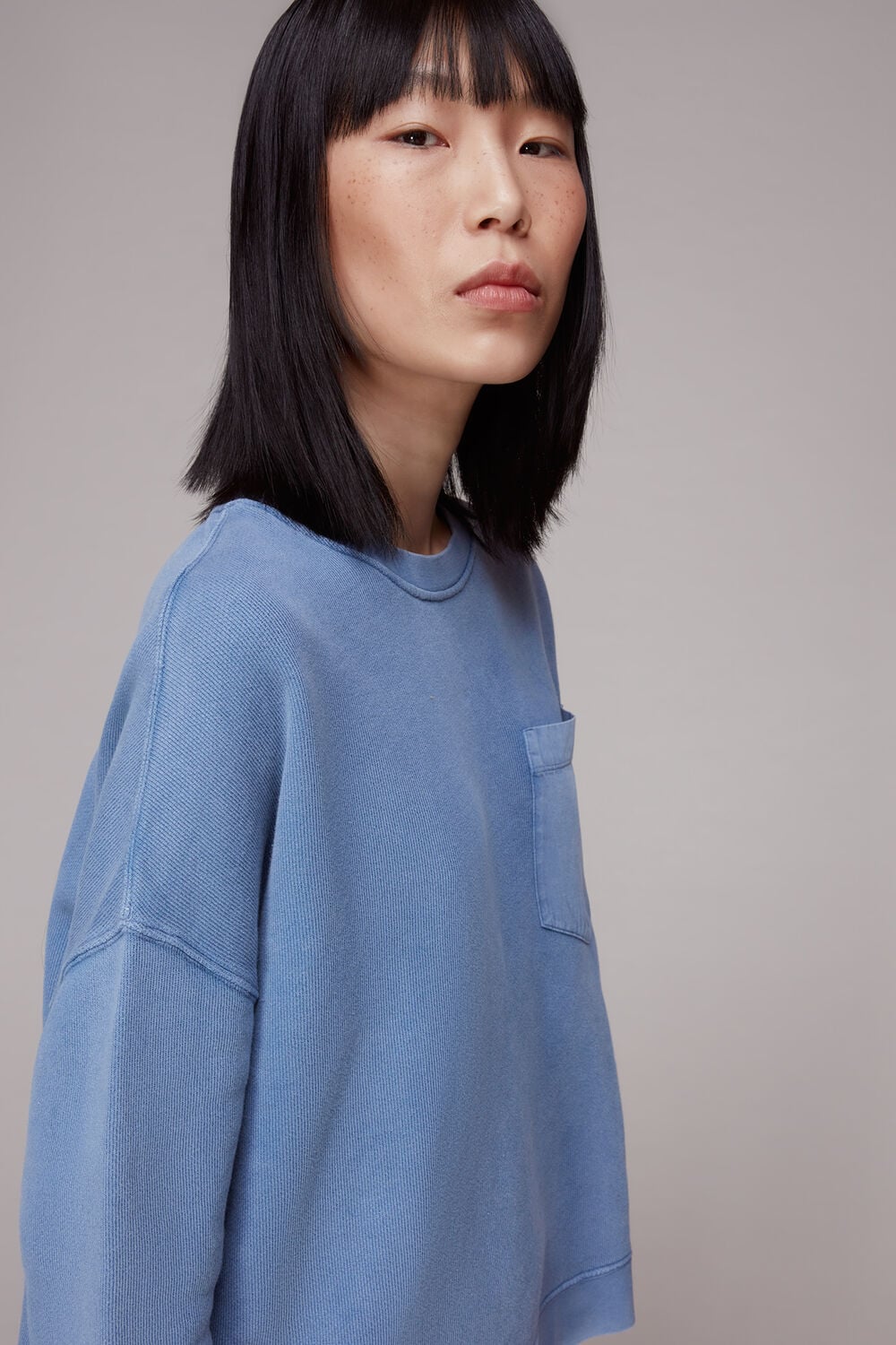 Denim Pocket Sweatshirt