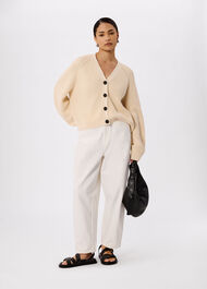 Petite V Neck Cotton Cardigan