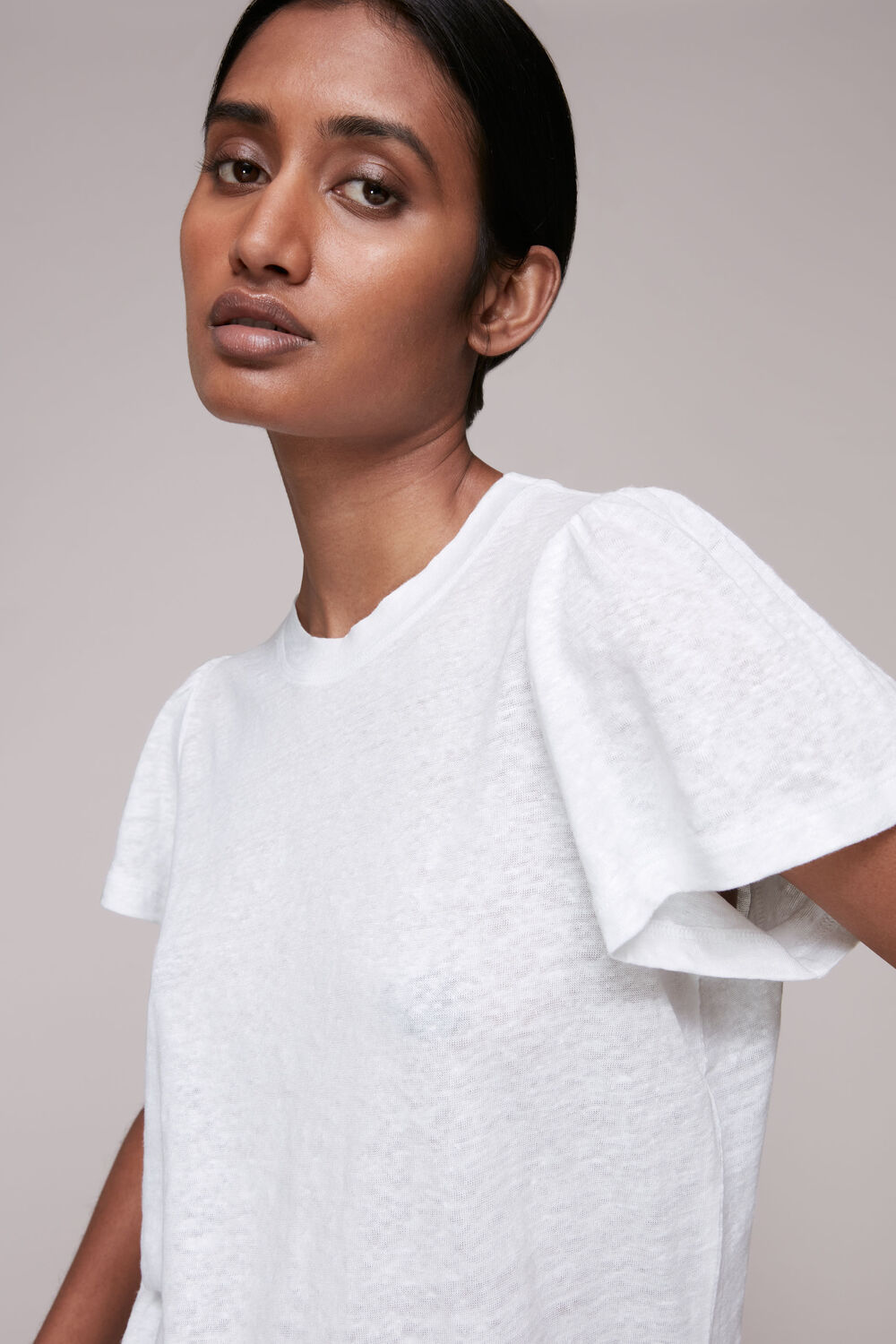 Linen Sleeve Detail Tee