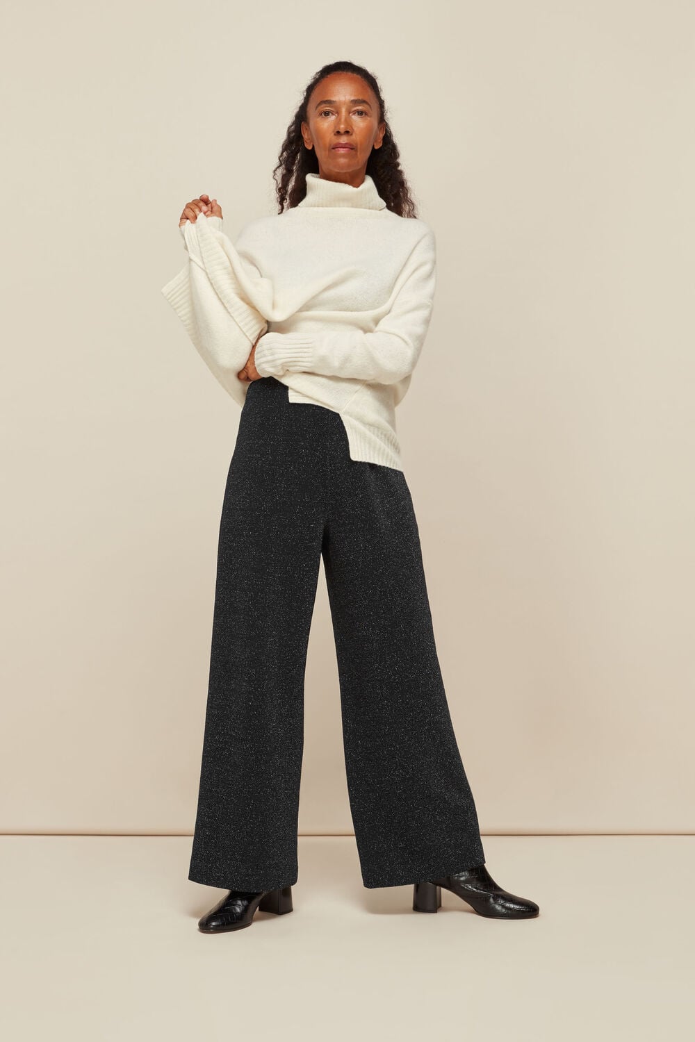 Sparkle Ponte Wide Leg Trouser