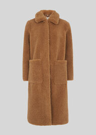 Teddy Longline Coat Neutral