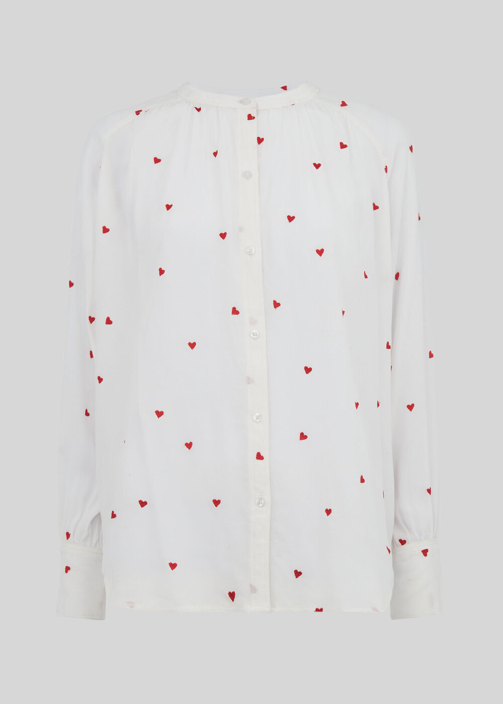 Heart Embroidered Blouse White/Multi
