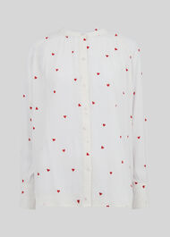 Heart Embroidered Blouse White/Multi