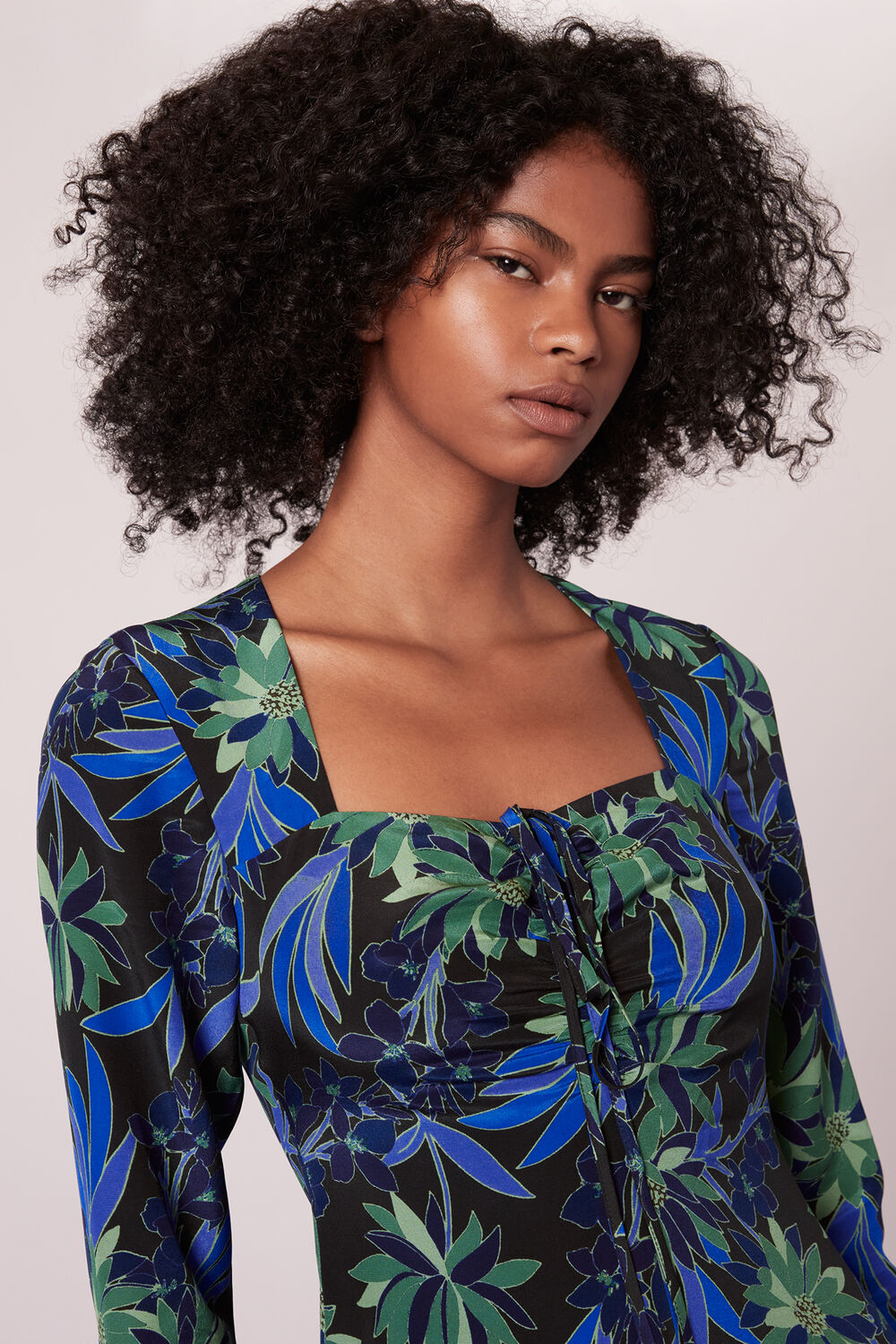 Scaling Blossom Silk Dress