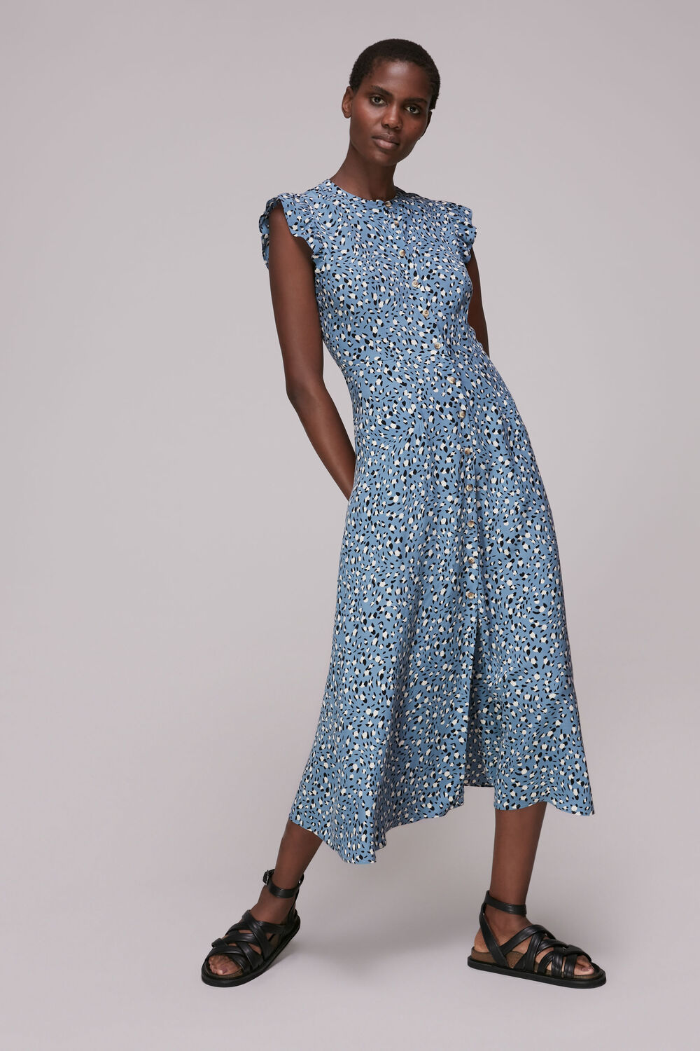 Wild Leopard Print Frill Dress