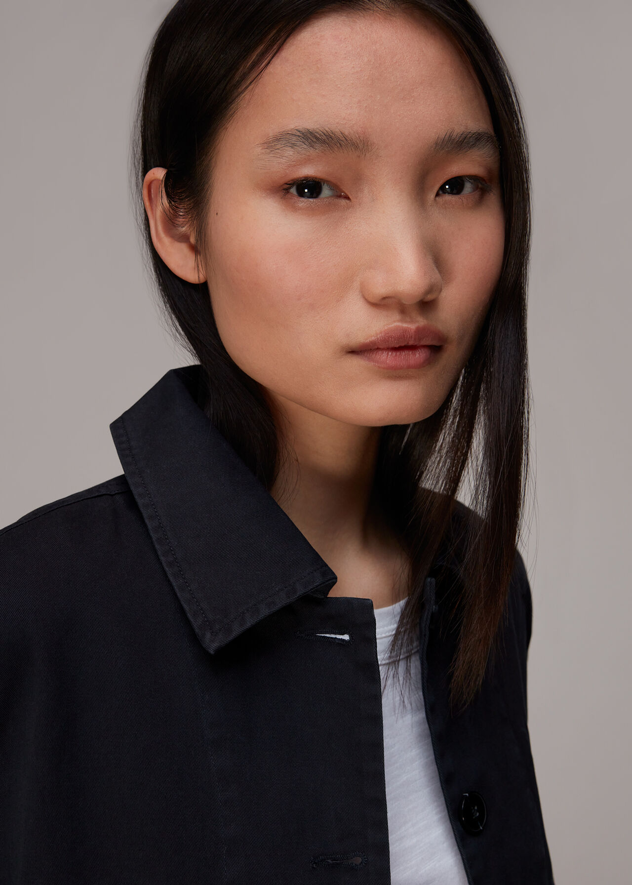 Washed Black Marie Casual Jacket WHISTLES