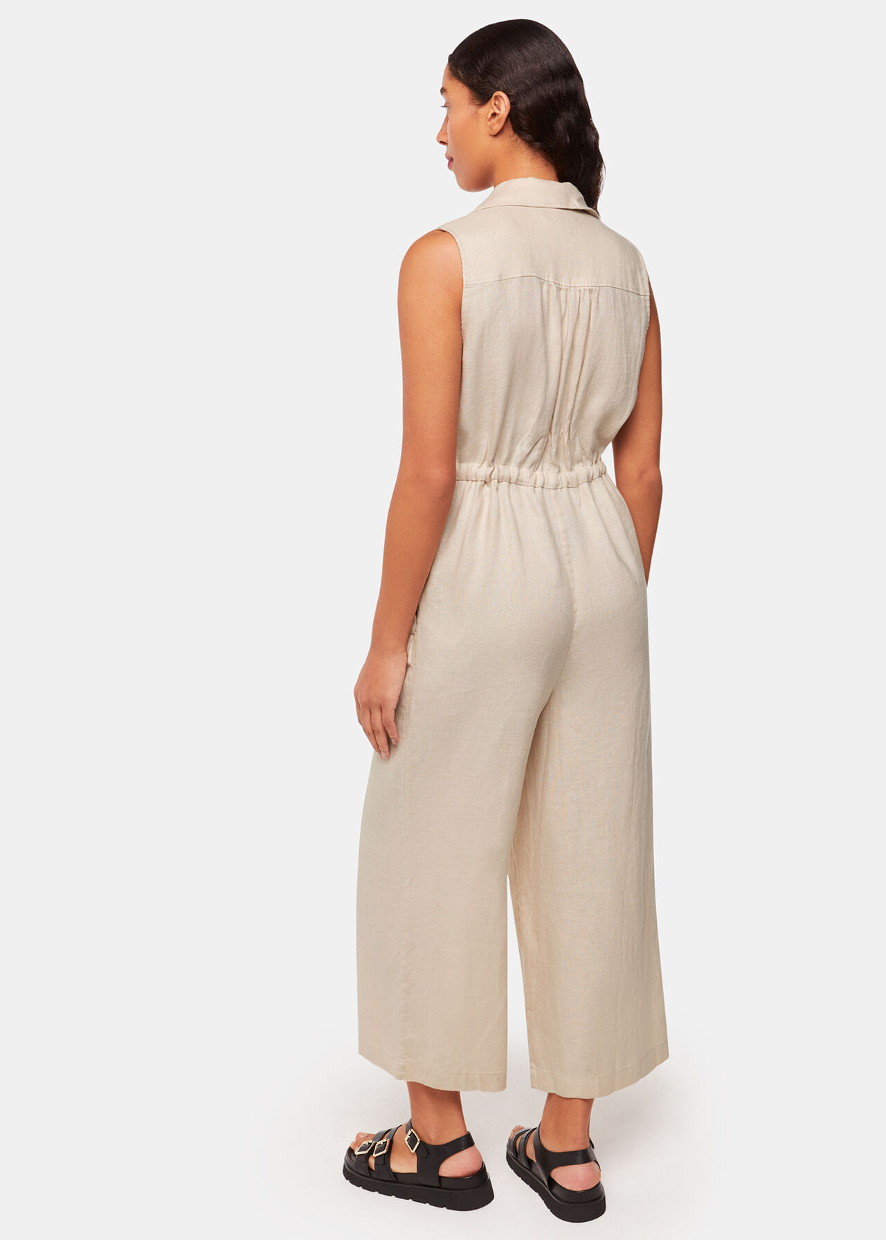 Bella Linen Wrap Jumpsuit