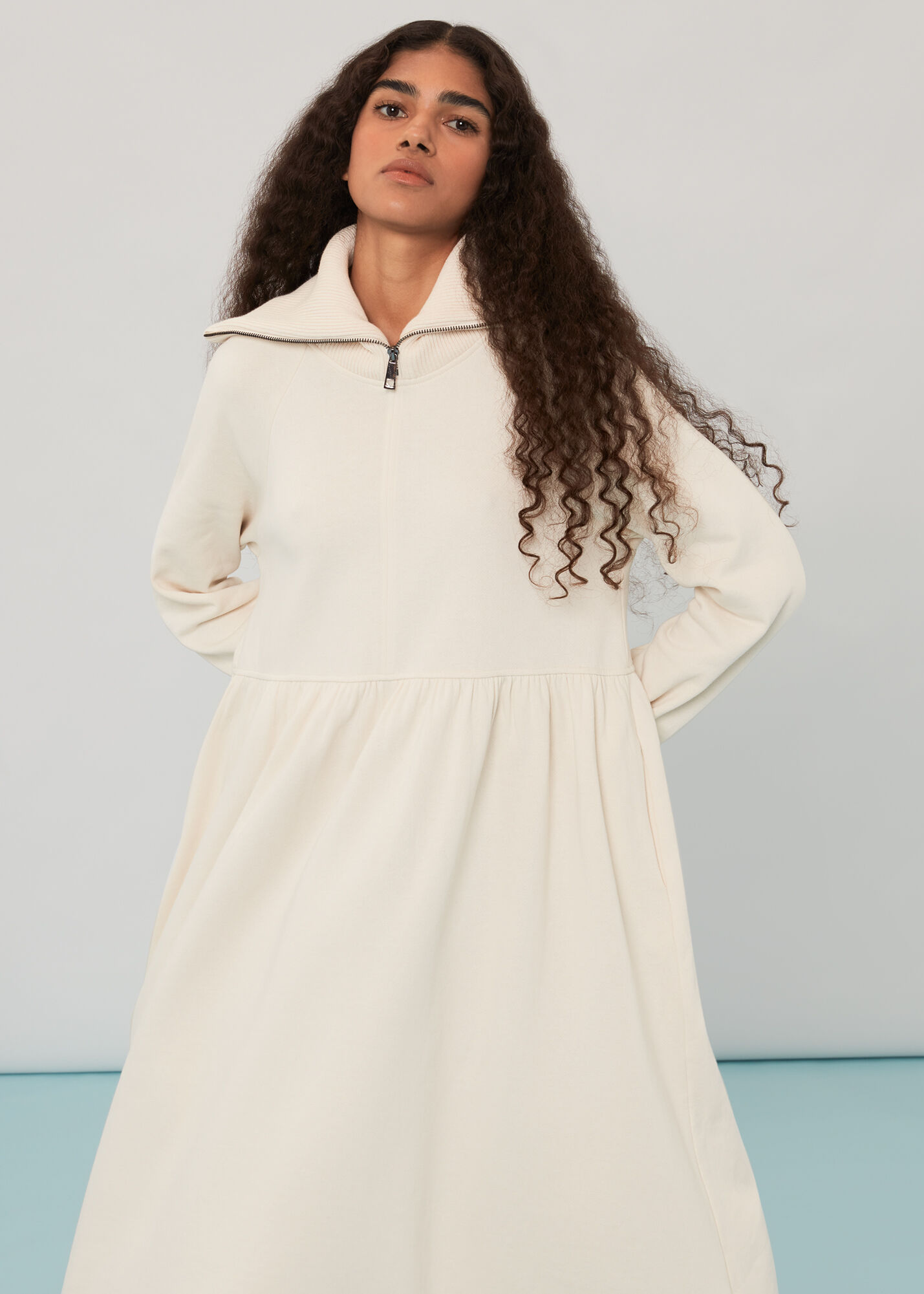 Ivory Lili Zip Sweatshirt Dress 