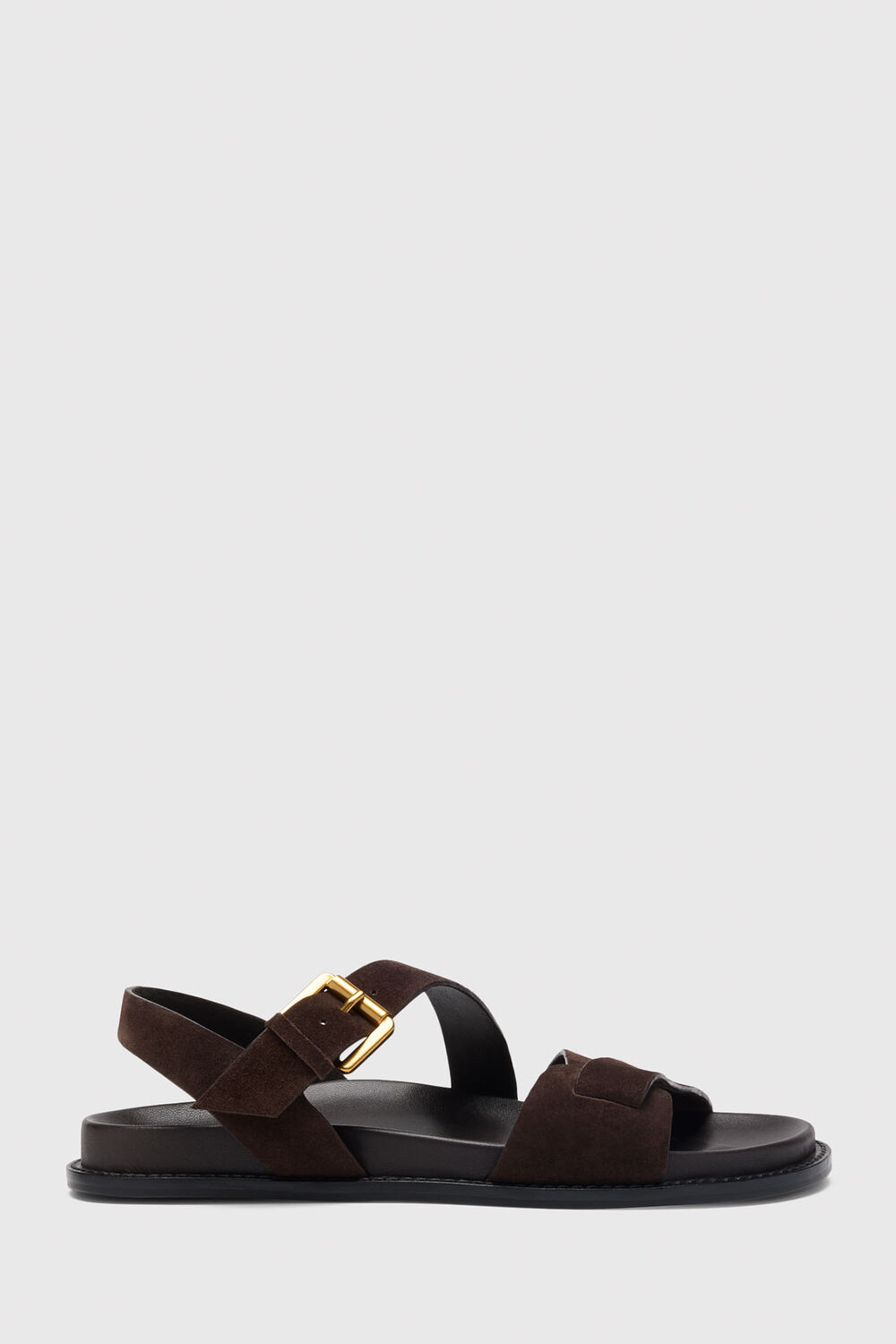 Chocolate Asymmetric Buckle Sandal