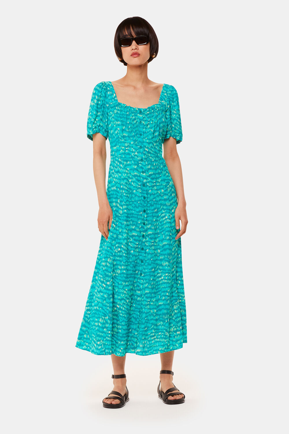 Sketched Grass Midi Dress
