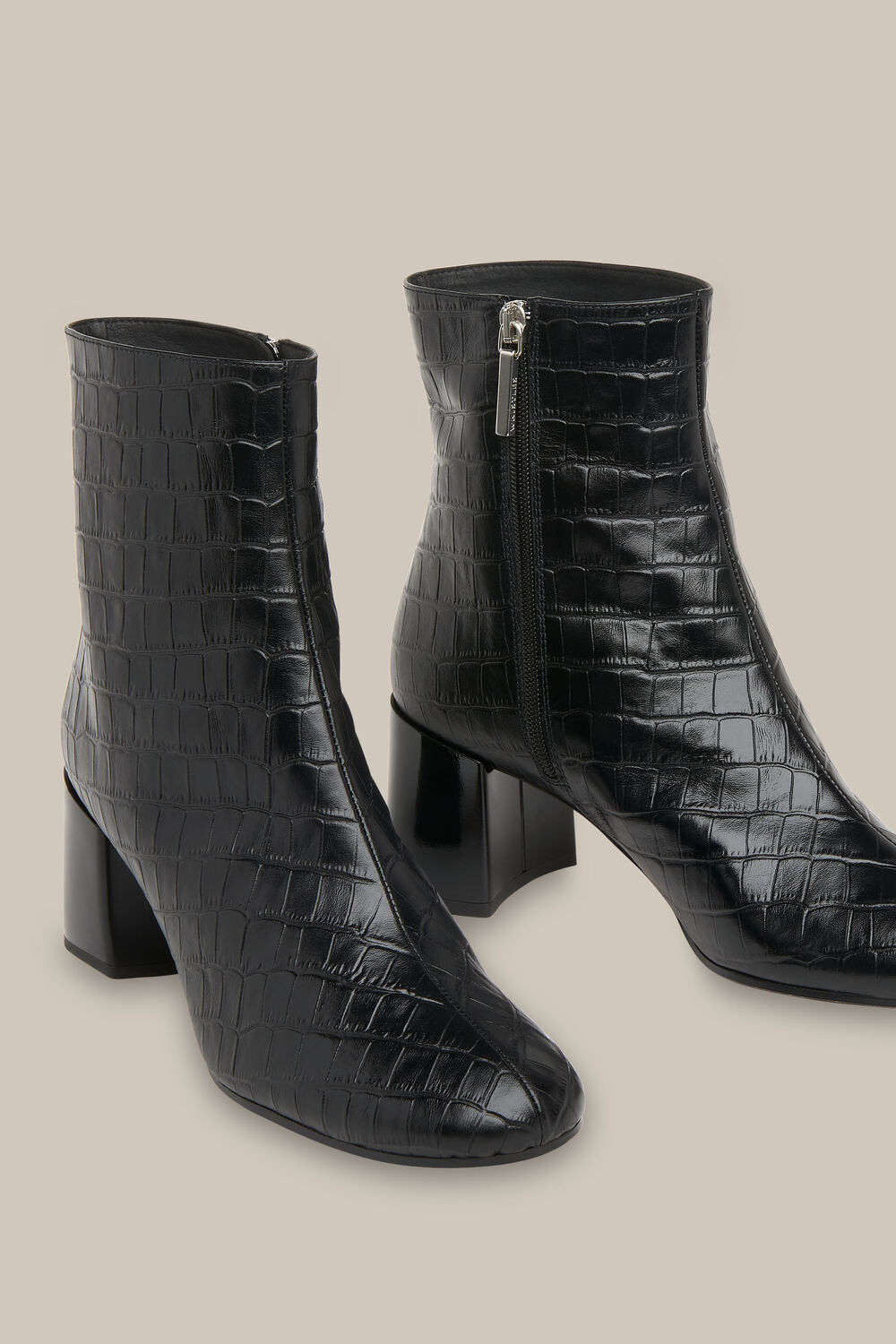 Elora Croc Block Heel Boot
