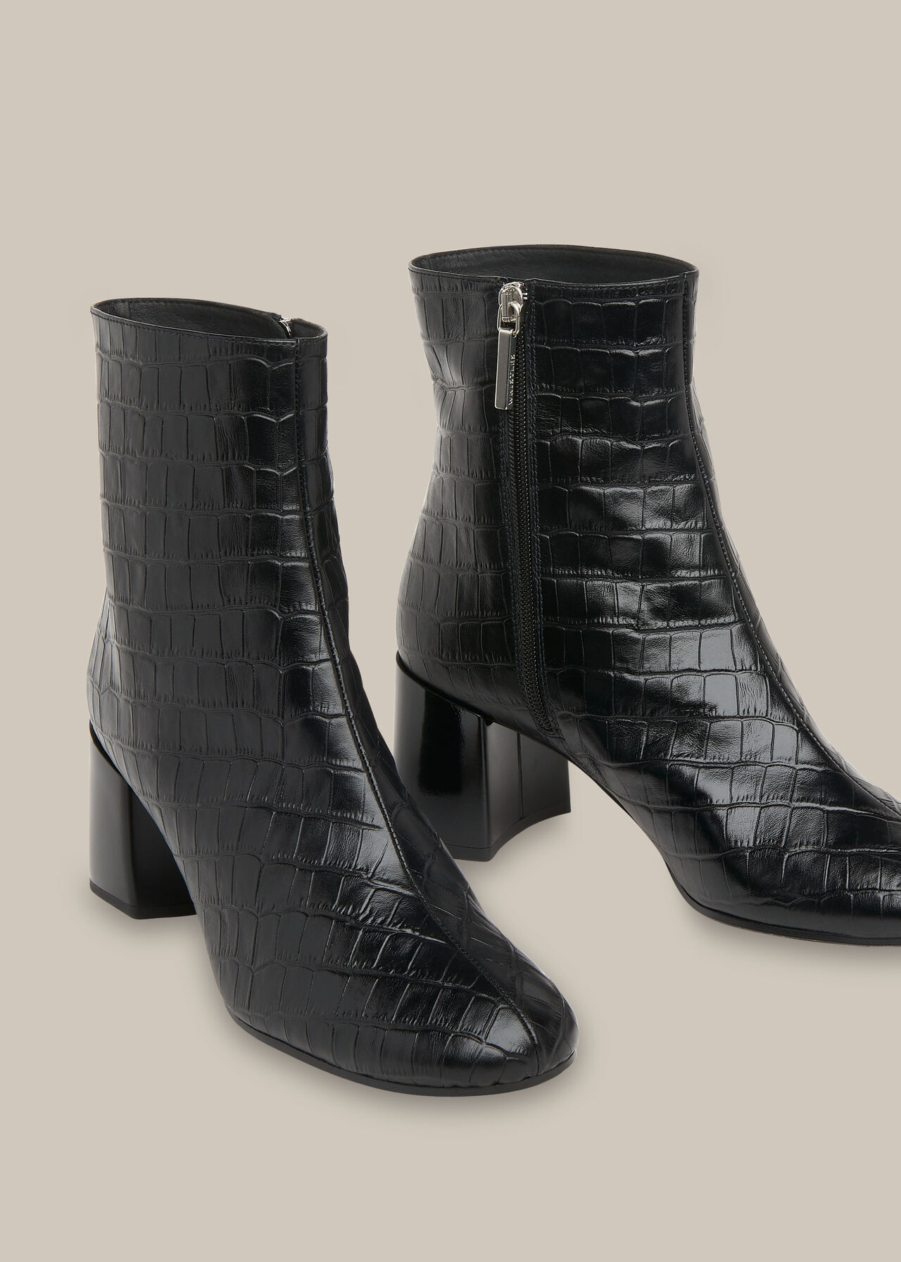 Elora Croc Block Heel Boot