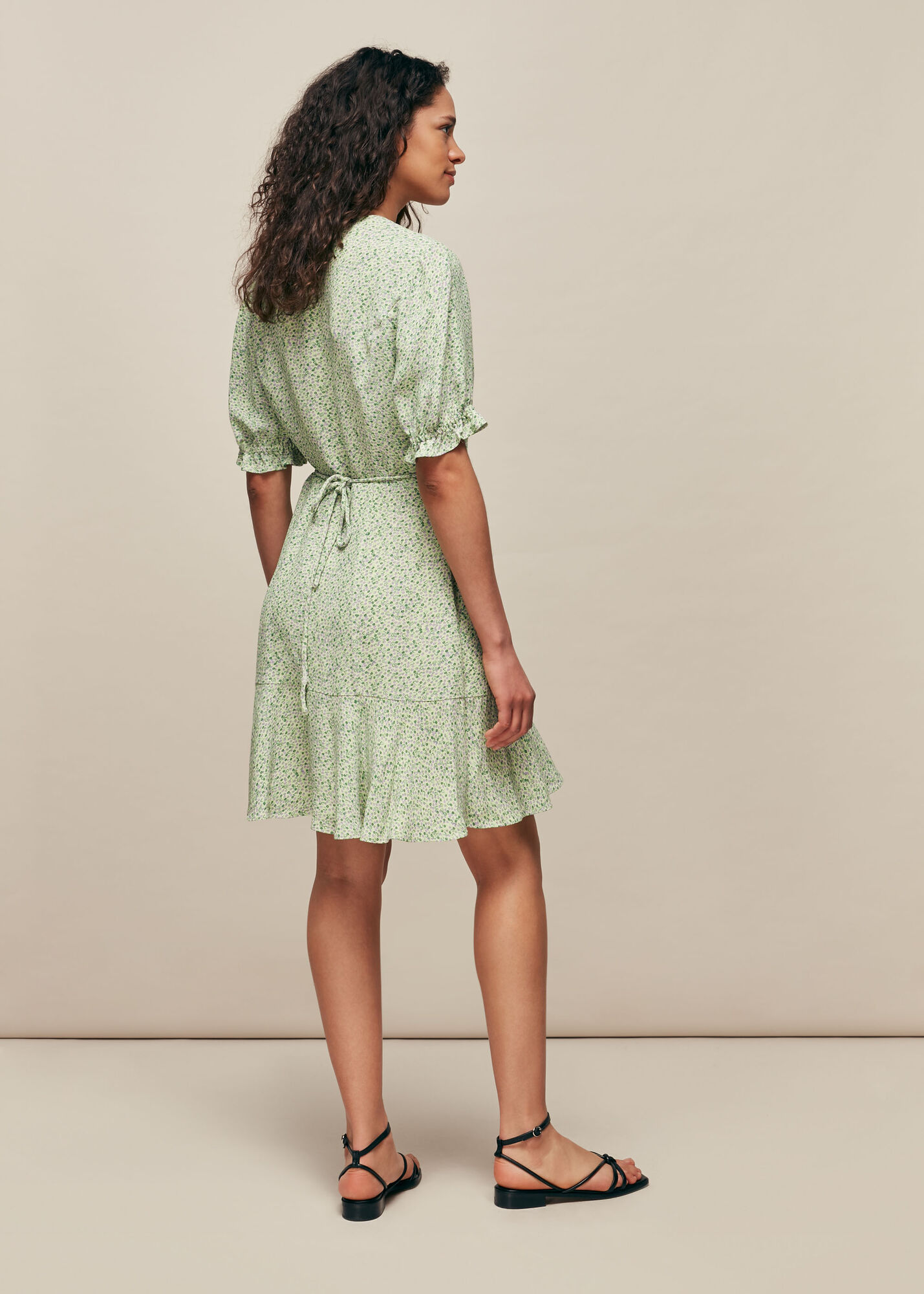 Green/Multi English Garden Wrap Dress WHISTLES