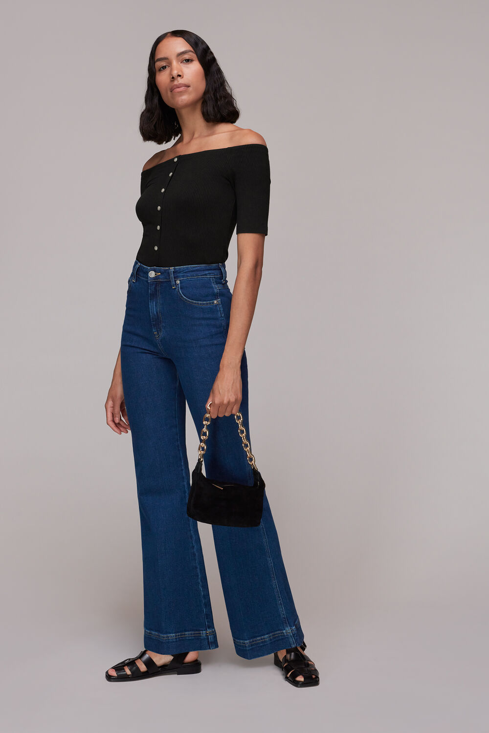 Black Rumi Ribbed Bardot