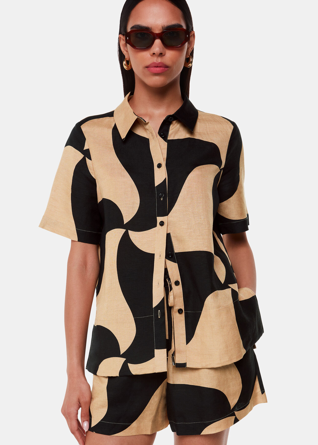 Swirl Linen Blend Short