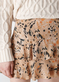 Leopard Print Silk Skirt Multicolour