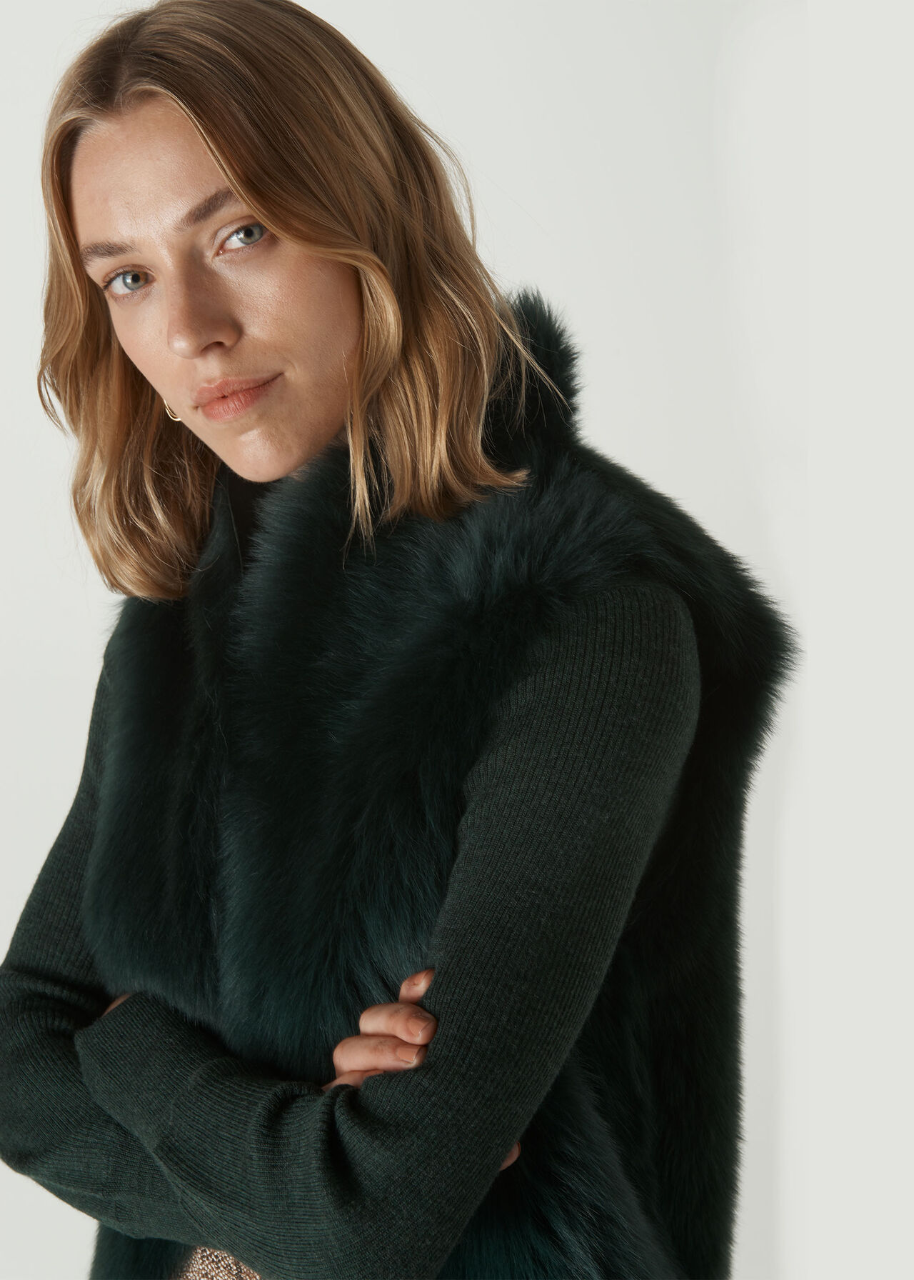 Toscana Sheepskin Gilet Dark Green