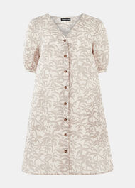 Palm Print Linen Blend Dress