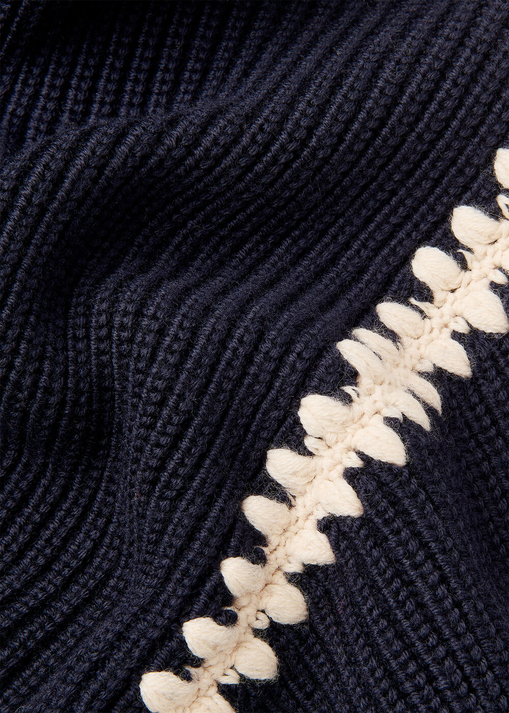 Blanket Stitch Wool Mix Knit