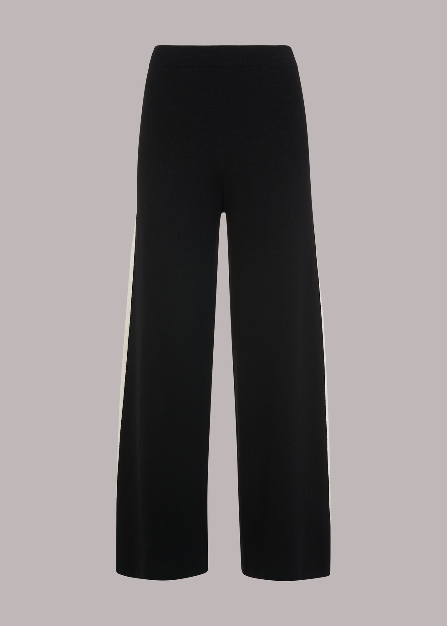 Black Knitted Side Stripe Trouser 