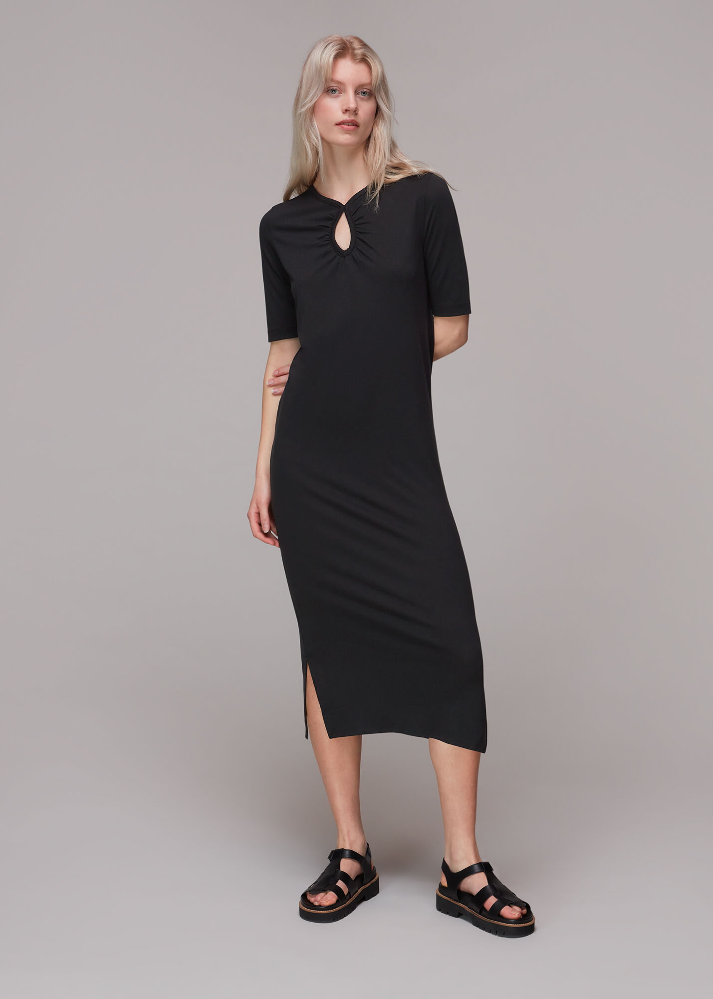 Keyhole clearance midi dress