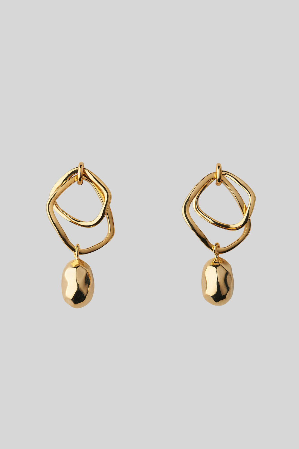 Double Hoop Hammered Earring Gold/Multi