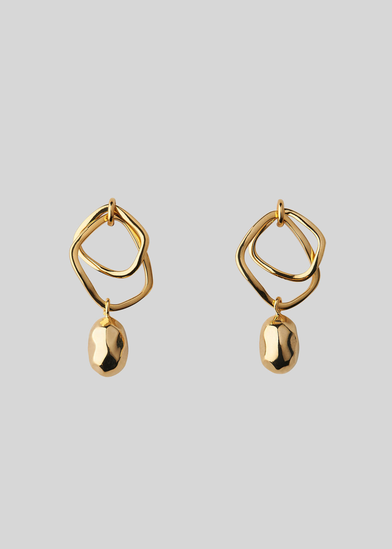 Double Hoop Hammered Earring Gold/Multi