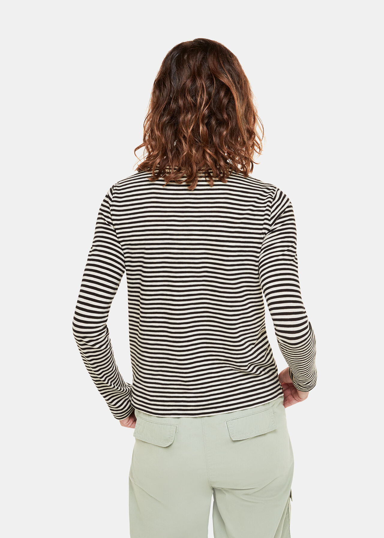 Fine Stripe Pocket Crew