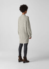 Mohair Funnel Neck Tunic Grey Marl