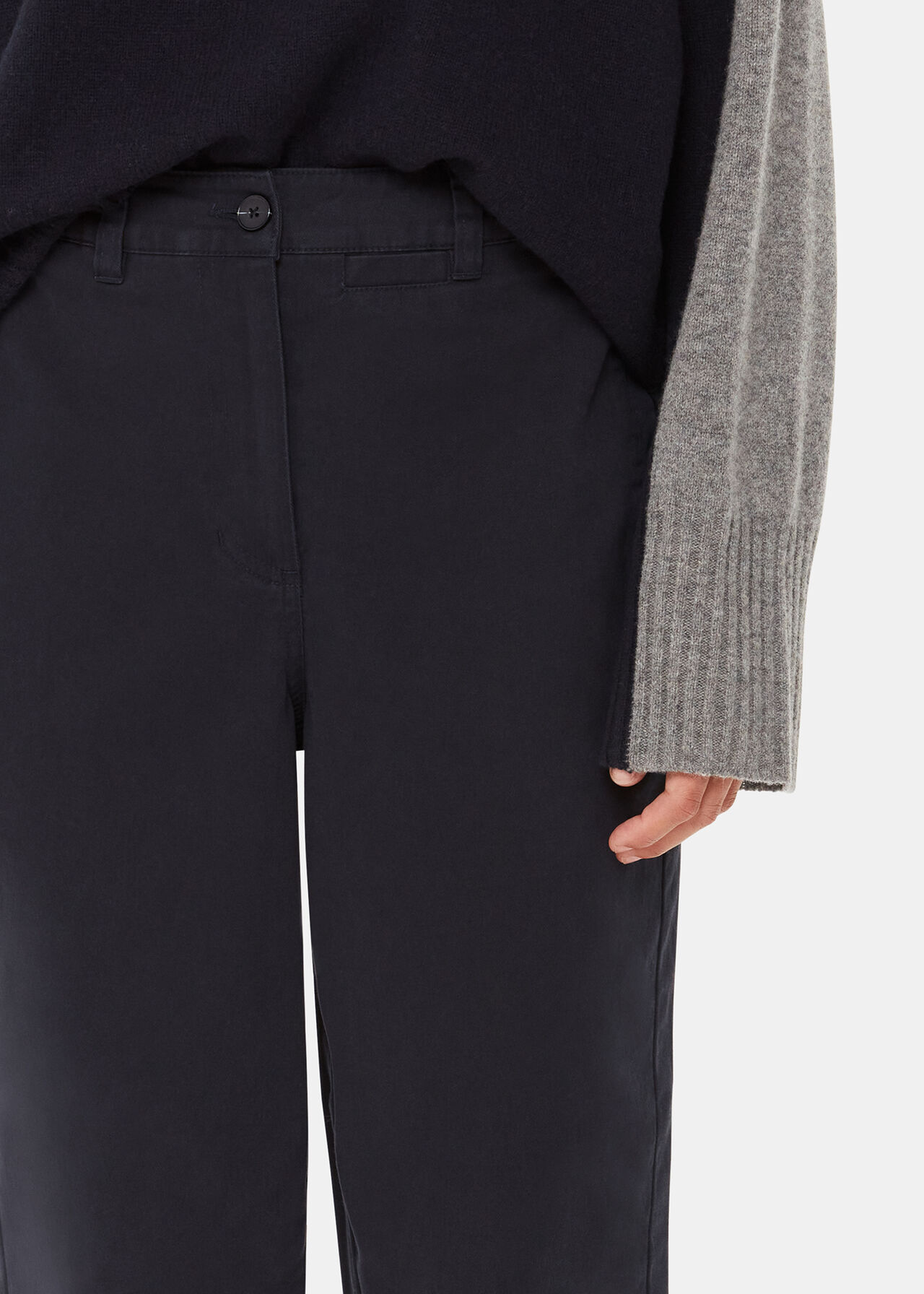 Washed Black Marie Elasticated Waist Chino WHISTLES