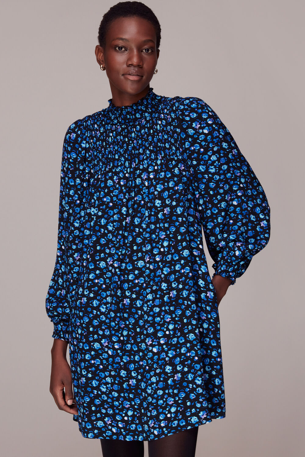 Blurred Floral Trapeze Dress