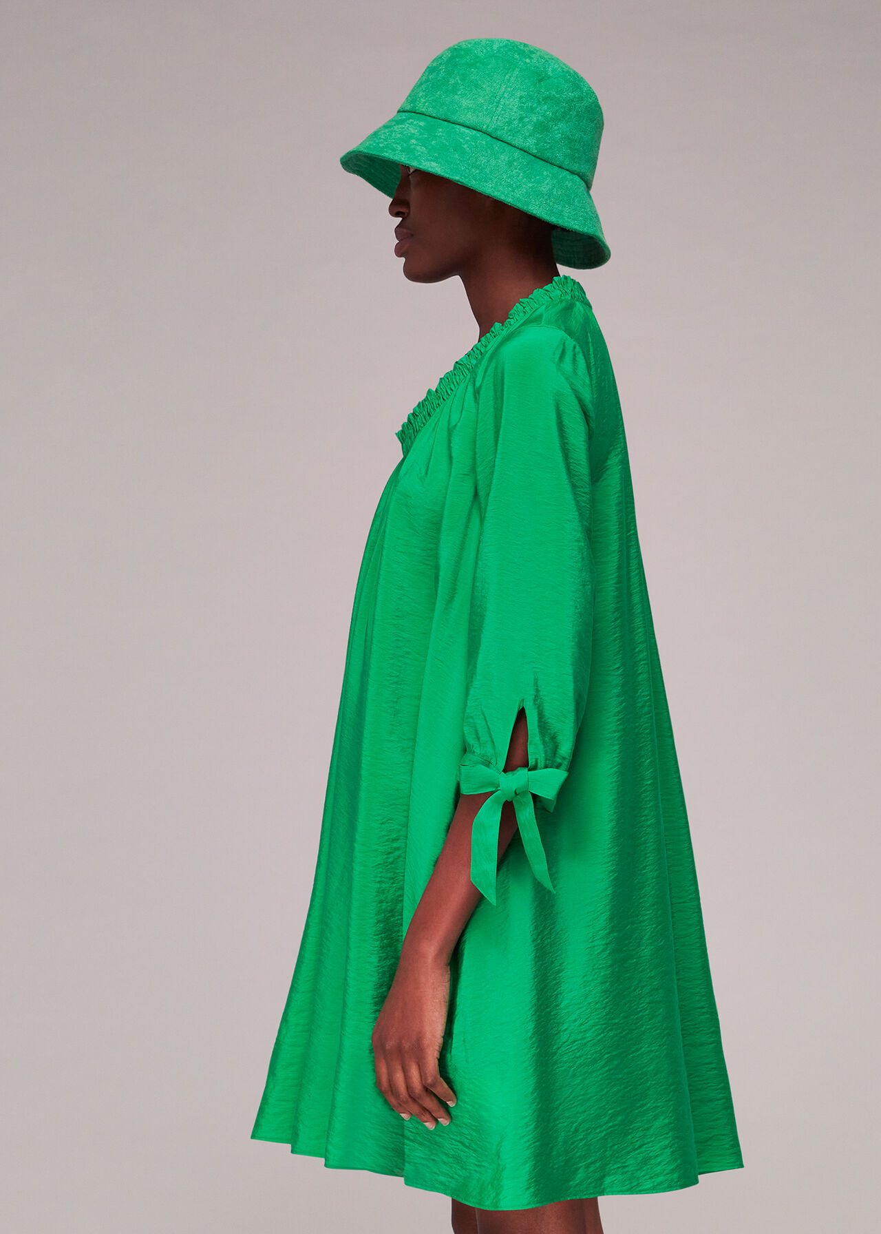 Lydia Gathered Trapeze Dress