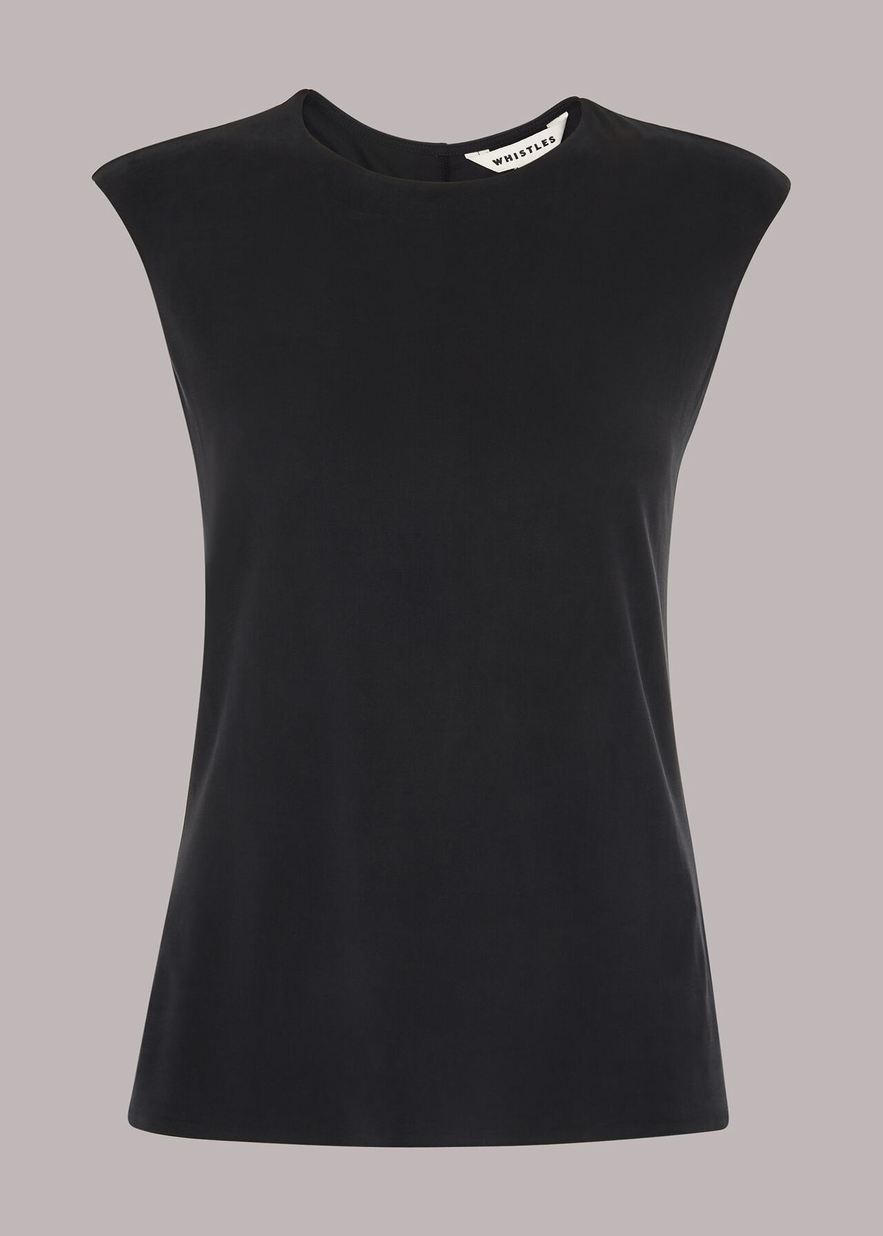 Black Keyhole Cut Out Cupro Top | WHISTLES