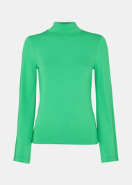 Wide Sleeve High Neck Top