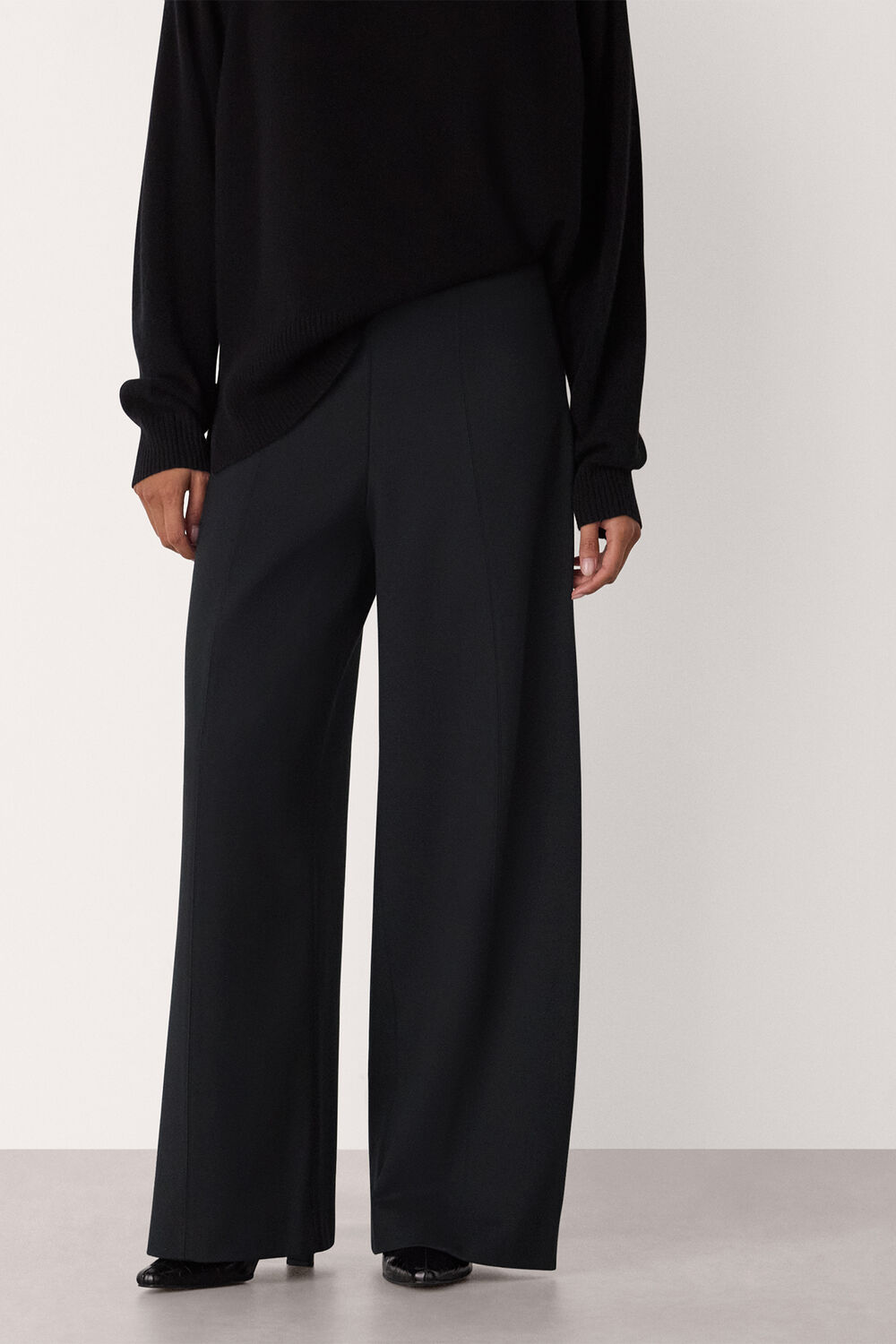 Petite Ponte Wide Leg Trouser
