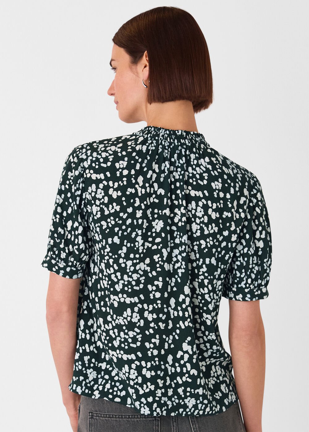Animal Tie Neck Blouse