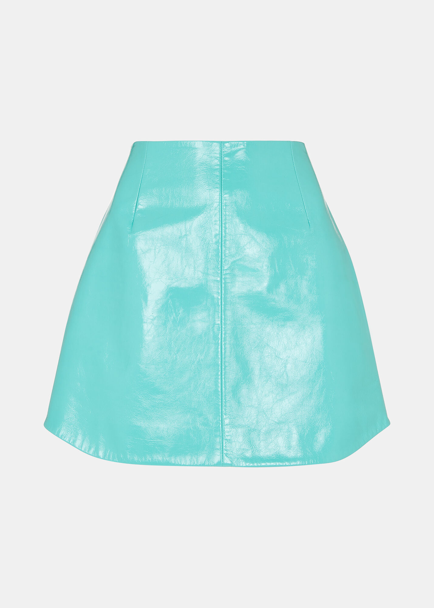 Turquoise Patent Leather Mini Skirt
