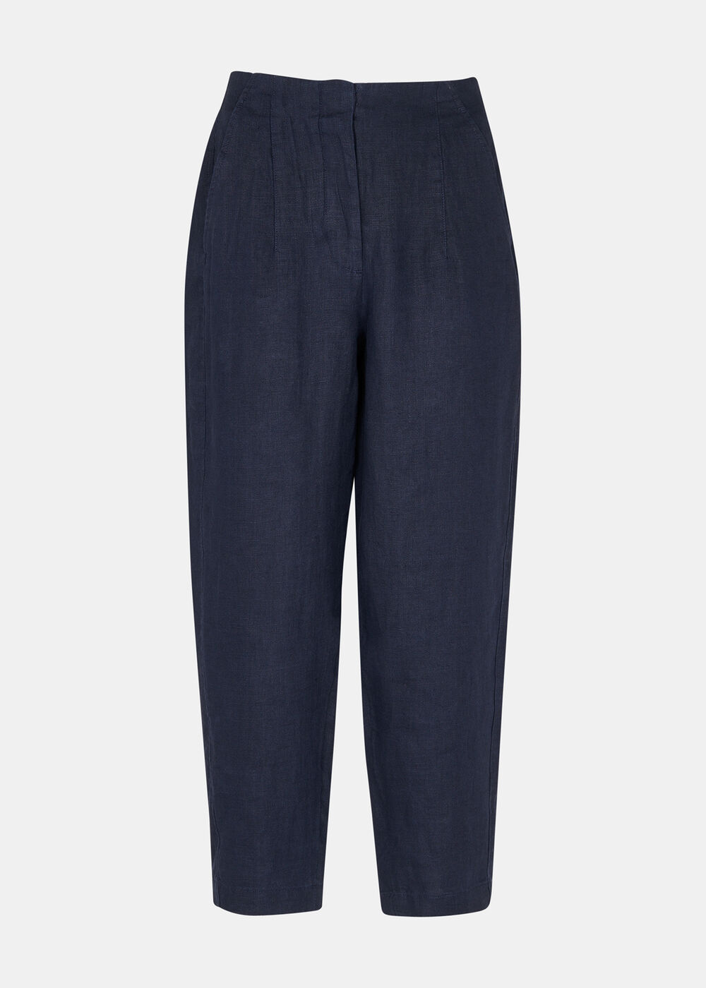 Petite Linen Barrel Leg Trouser
