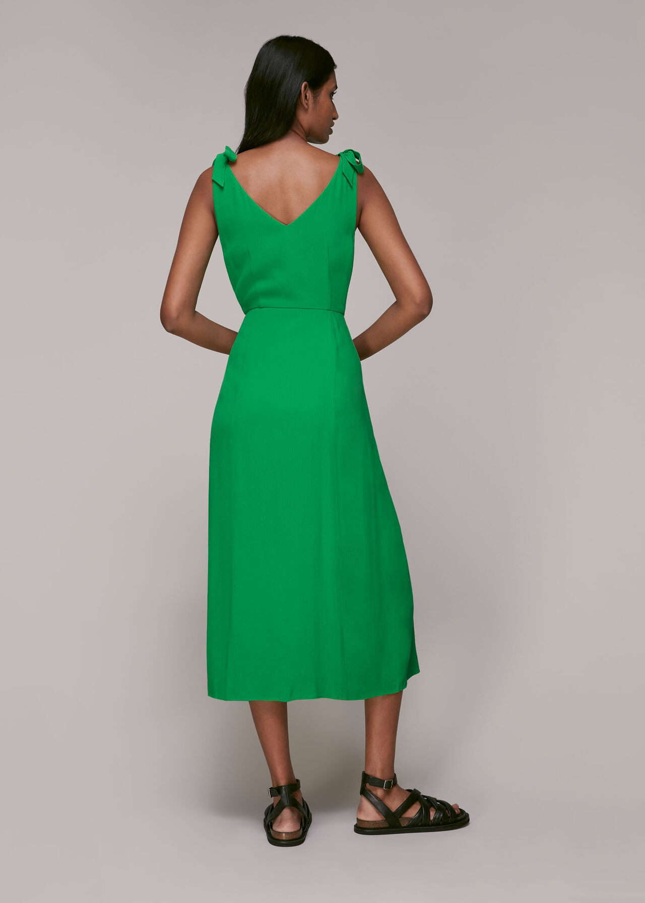 Hanna Tie Shoulder Dress Green