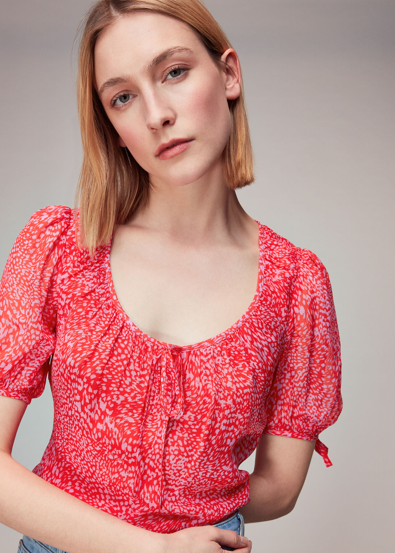 Diagonal Leopard Top