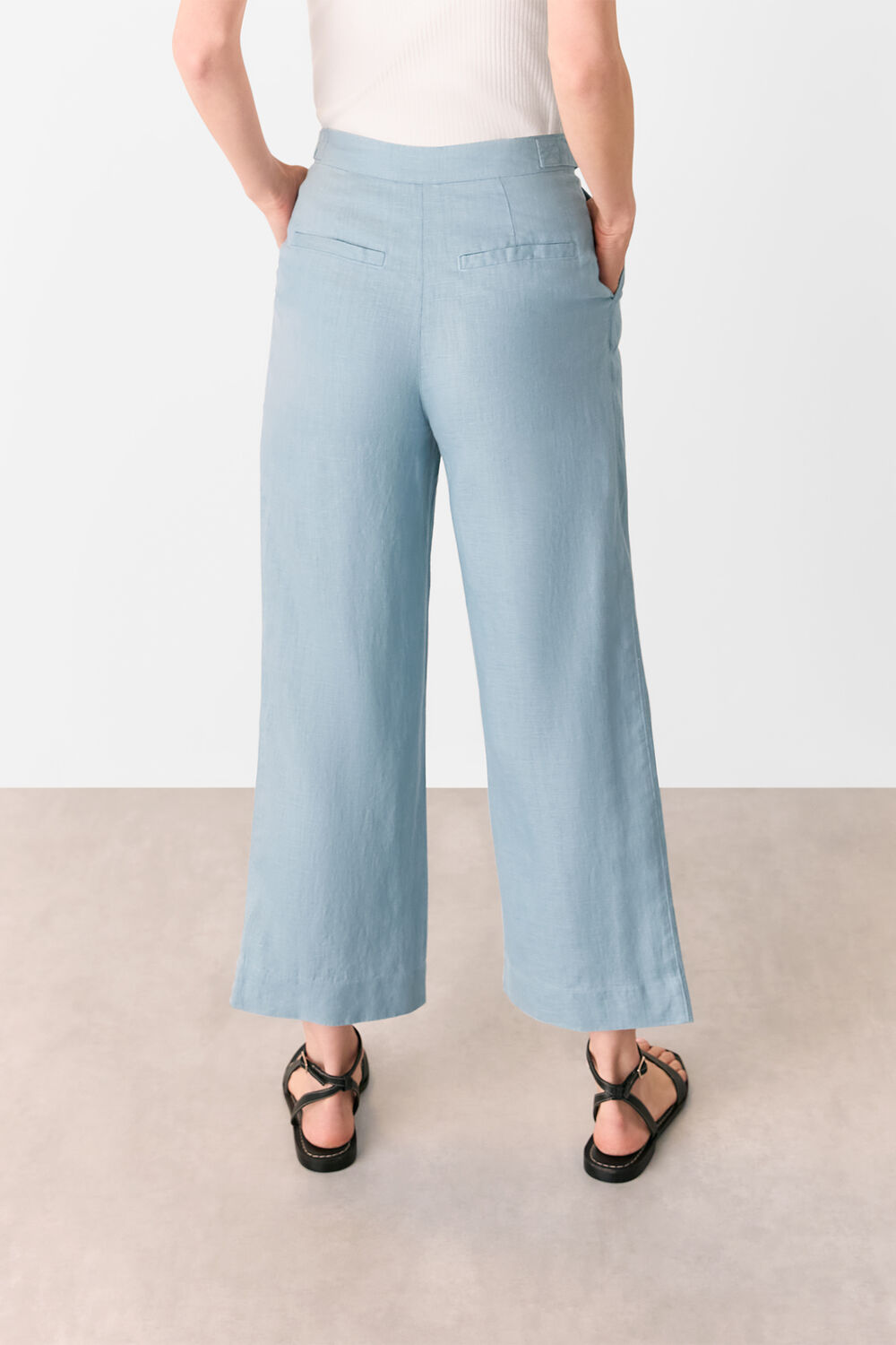 Pale Blue Millie Linen Trouser