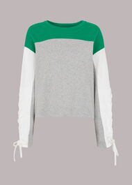 Tie Sleeve Colourblock Sweat