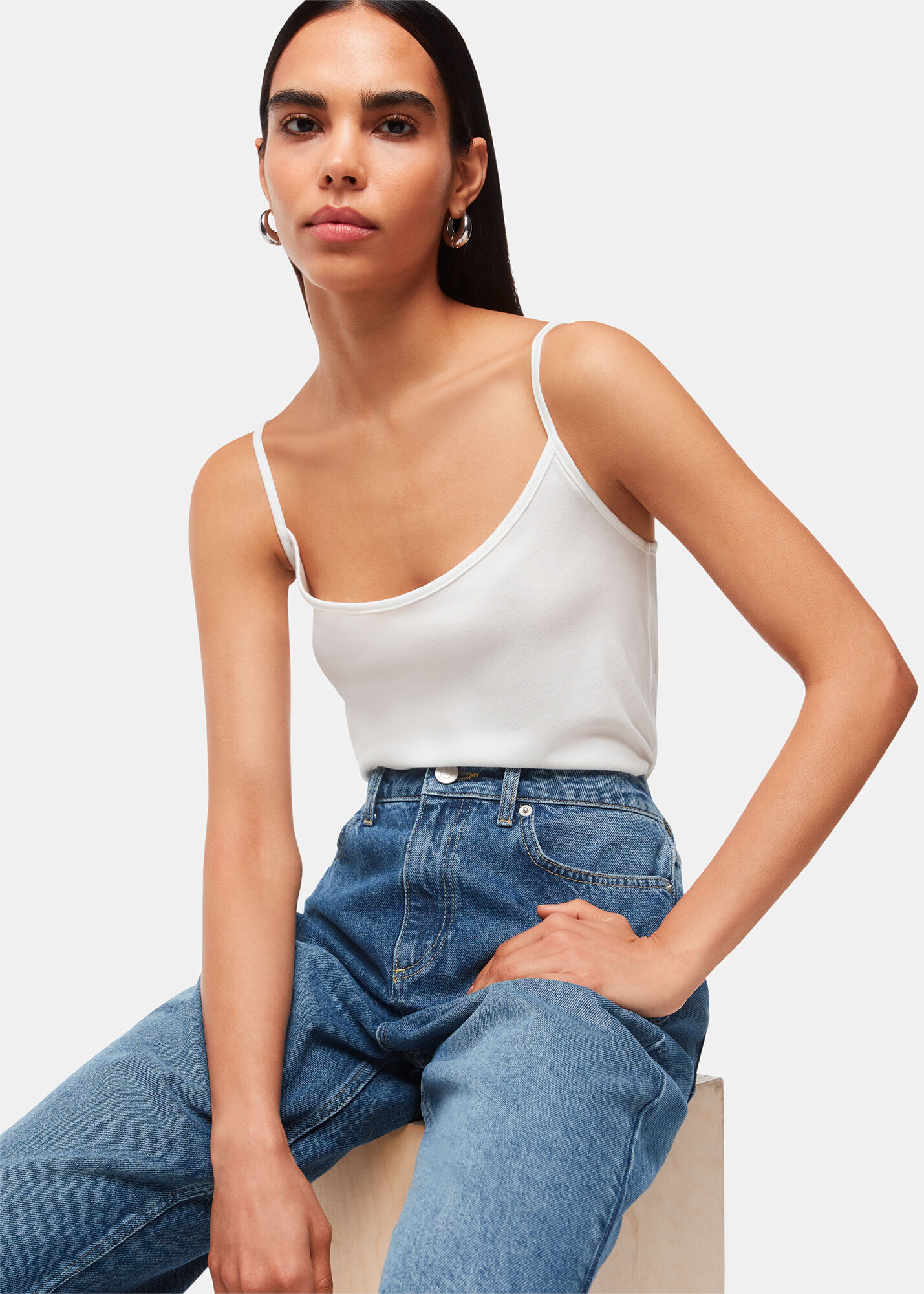 White Ultimate Cami Top | WHISTLES | Whistles US |