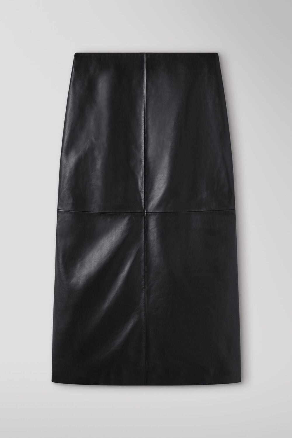 Pencil Leather Midi Skirt