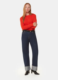 Slim Straight Neck Jersey Top