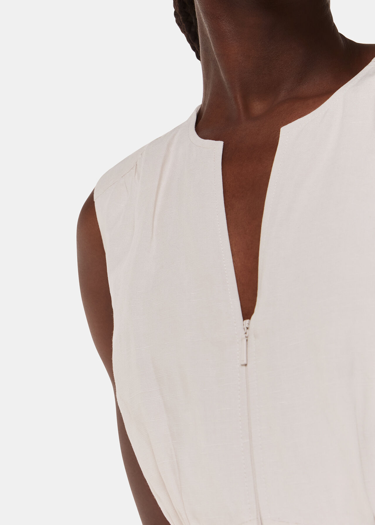 Abbie Linen Blend Midi Dress